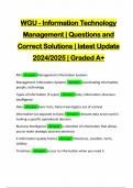 WGU C954 Information Technology Management Exams | Bundled Package | Questions and Answers | Latest 2024/2025