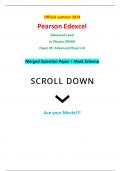 Official summer 2024 Pearson Edexcel 9PH0/03 Advanced Level In Physics (9PH0) Paper 03: Advanced Physics III Merged Question Paper + Mark Scheme