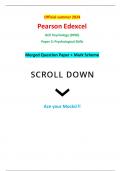 Official summer 2024 Pearson Edexcel 9PS0/03 GCE Psychology (9PS0) Paper 3: Psychological Skills Merged Question Paper + Mark Scheme