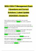 WGU C954 IT Management Exam | Questions and Correct Solutions | Latest Update 2024/2025 | Graded A+