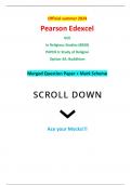 Official summer 2024 Pearson Edexcel 8RS0/4A GCE In Religious Studies (8RS0) PAPER 4: Study of Religion Option 4A: Buddhism Merged Question Paper + Mark Scheme