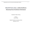 NR506NP Week 3 Paper_ Quality Healthcare | NR 506NP Quizz 3 Paper_ Quality Healthcare: Measuring Nurse Practitioner Performance ( A Grade)