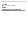 TEST BANK Pharmacology and the Nursing Process 9th Edition Linda Lane Lilley, Shelly Rainforth Collins, Julie S. Snyder | Chapter 1-58 complete questions, answers, rationales > A+ Guide