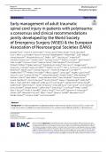 Early management of adult traumatic spinal cord injury in patients with polytrauma