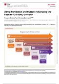Atrial fibrillation and flutter reiterating the need to ‘Go hard, Go early. Questions & 100% Verified Correct Answers with complete solutions (Latest update 2024 2025