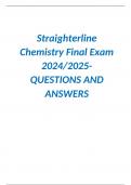 Straighterline Chemistry Final Exam 2024/2025- QUESTIONS AND ANSWERS