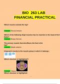 BIO  263 LAB FINANCIAL PRACTICAL- Questions with Answers 100% Correct.