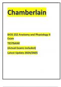 BIOS 252 Anatomy and Physiology II Exam TESTBANK (Actual Exams included) Latest Update 2024/2025- Chamberlain