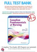 Test Bank for Canadian Fundamentals of Nursing, 6th Edition| Test Bank for Canadian Fundamentals of Nursing 6th Edition by Potter | 9781771721134 | Chapter 1-48 Complete Questions and Answers  Latest Updated 2024