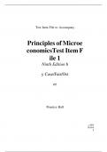 Micro economics, Principles of Micro economics  Test Bank 2024-2025