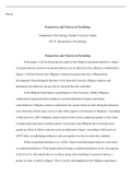 PS124 Unit 6 Assignment.docx    PS124  Perspectives and Theories in Psychology  Department of Psychology, Purdue University Global  PS124: Introduction to Psychology  Perspectives and Theories in Psychology  In this paper I will be discussing the results 