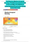 Test Bank for Medical-Surgical Nursing, 7th Edition by Adrianne Dill Linton and Mary Ann Matteson Latest Updated Examination Study Guide 