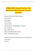 CSMLS MLA Exam Practice Set  Questions With Revised Correct  Answers