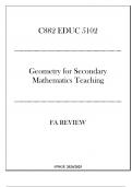 (WGU C882) - EDUC 5102 Geometry for Secondary Mathematics Teaching - FA Review 20242025.