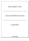 (WGU D172) - EDUC 5059 Assessing Student Learning - FA Review 20242025