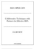 (WGU D231) - SPED 5293 Collaborative Techniques with Partners for Effective IEPs - OA Review