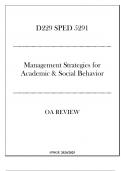 (WGU D229) - SPED 5291 Management Strategies for Academic & Social Behavior - OA Review 20242025.