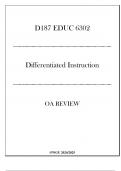 (WGU D187) - EDUC 6302 Differentiated Instruction - OA Review 20242025