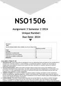 NSO1506 Assignment 3 (ANSWERS) Semester 2 2024 - DISTINCTION GUARANTEED