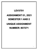 LEV 3701 ASSIGNMENT 1 ANSWERS YEAR 2021