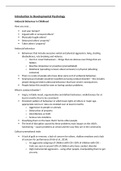 Class notes on Antisocial behaviour in Childhood, Developmental Psychology