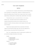 Unit 1 and 2 Assignment.docx    MT219  Unit 1 and 2 Assignment  MT219  Lee is the owner of Lee ™s Automotive Goods and Services, located in Richmond, Indiana. I have  been hired by Lee to design the basic  components of a marketing strategy for his busine