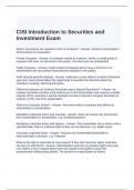 CISI Introduction to Securities and Investment Exam Questions and Answers