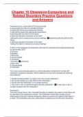 Chapter 15 Obsessive-Compulsive and Related Disorders Practice Questions and Answers