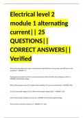 Electrical level 2 module 1 alternating current|| 25 QUESTIONS|| CORRECT ANSWERS|| Verified