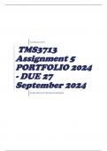 TMS3713 Assignment 5 PORTFOLIO 2024 - DUE 27 September 2024