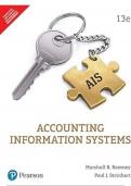 ACCOUNTING INFORMATION SYSTEMS 13TH EDITION MARSHALL ROMNEY, PAUL STEINBART TEST BANK