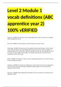 Level 2 Module 1 vocab definitions (ABC apprentice year 2) 100% vERIFIED