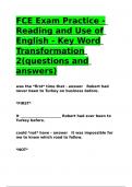 FCE Exam Practice - Reading and Use of English - Key Word Transformation 2(questions and answers)