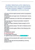 FAMILY MED PAEA (FM EOR PAEA) EXAM PRACTICE EXAM QUESTIONS AND DETAILED CORRECT ANSWERS 2024 VERIFIED | ACTUAL EXAM