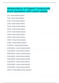 Nomenclature of Organic Compounds Exam Questions with Latest Update