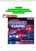 TEST BANK For Paramedic Care - Principles and Practice, 6th Edition, Volume 1 - 5 by Bledsoe, Verified Chapters, Complete Newest 2024 Version ISBN: 9780136895299 Pdf