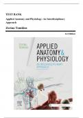 Test Bank - Applied Anatomy and Physiology: An Interdisciplinary Approach, 1st Edition (Tomkins, 2021), Chapter 1-22 | All Chapters