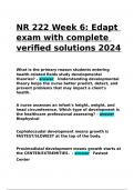 NR 222 Week 6 Edapt exam with complete verified solutions 2024.