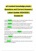 art content knowledge praxis | Questions and Correct Answers | Latest Update 2024/2025 | Graded A+