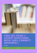 CWV-301 EXAM 1 LATEST QUESTIONS WITH 100% CORRECT ANSWERS!!