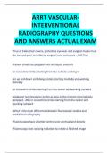 ARRT VASCULAR-INTERVENTIONAL RADIOGRAPHY QUESTIONS AND ANSWERS ACTUAL EXAM