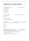 IMMUNOLOGY Test (MLT BAMC) Certification Review Exam Questions With Multiple Choices And Verified Answers.