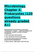 Microbiology Chapter 4- Prokaryotes (120 questions already graded A+).