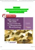 Test Bank Advanced Health Assessment and Diagnostic Reasoning, 4th Edition by Jacqueline Rhoads - Chapters 1-18, 9781284170313 | Rationals Included Newest Edition 2024 Version