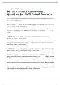  HB 307 Chapter 6 Assessement Questions And 100% Solved Solutions.