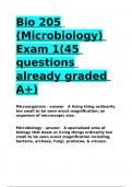 Bio 205 (Microbiology) Exam 1