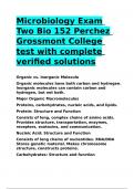 Microbiology Exam Two Bio 152 Perchez Grossmont College test with complete verified solutions