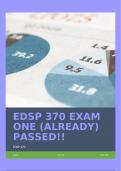 EDSP 370 EXAM ONE (ALREADY) PASSED!!