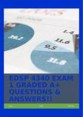 EDSP 4340 EXAM 1 GRADED A+ QUESTIONS & ANSWERS!!