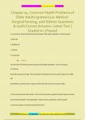 Chapter 04: Common Health Problems of  Older Adults Ignatavicius: MedicalSurgical Nursing, 10th Edition Questions  & 100% Correct Answers- Latest Test |  Graded A+ | Passed